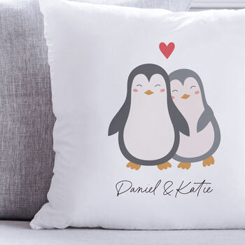Personalised Penguin Valentines Cushion, 2 of 2