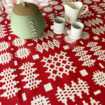 Welsh Blanket Print Oilcloth Tablecloth, 2 of 12
