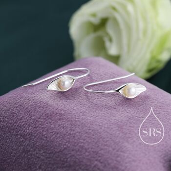 Calla Lily Flower Blossom Earrings, 4 of 12