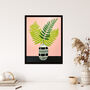 Ferns In Vase Green Pink Simple Wall Art Print, thumbnail 4 of 6