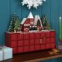 Red Reusable Wooden Advent Calendar With LED Lighting, thumbnail 1 of 4
