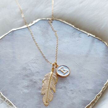 Gold Plated Feather Necklace Gift For Her, 5 of 6