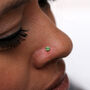 Sterling Silver Andralok Nose Stud With 3mm Crystal, thumbnail 2 of 8