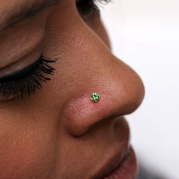 Sterling Silver Andralok Nose Stud With 3mm Crystal, 2 of 8