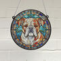 Bulldog Stained Glass Effect Suncatcher, thumbnail 1 of 3