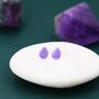Sterling Silver Enamel Purple Droplet Dot Stud Earrings, thumbnail 6 of 12