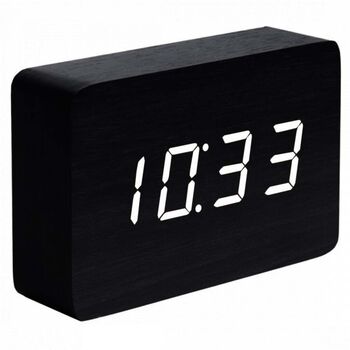 Brick Black Click Clock White LED, 6 of 7