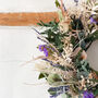 Preserved Foliage Wreath With Purple Flowers, thumbnail 4 of 5