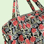Large Weekend Duffle Bag | Black And Red Block Print Floral, thumbnail 2 of 5