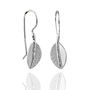 Sterling Silver Sugar Leaf Drop Earrings, thumbnail 2 of 3