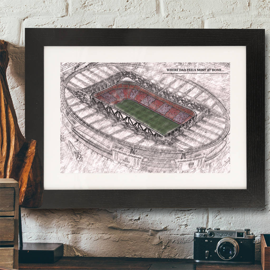 Personalised Illustrated Emirates Stadium Print