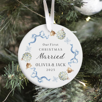 First Christmas Married Ornament Gift, 4 of 7