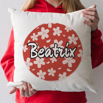 Personalised Cherry Blossom Cushion, 2 of 2