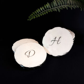 Personalised Initial Marble Coaster, Gold Or Silver, 3 of 4