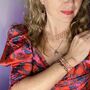 Rosy Glow Hand Sewn Lattice Daisy Necklace, thumbnail 5 of 6