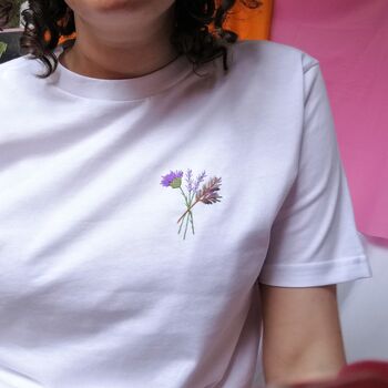 Hand Embroidered Personalised Flower Posy T Shirt, 4 of 10