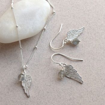 Sterling Silver Angel Wing And Stone Jewellery Set, 7 of 7