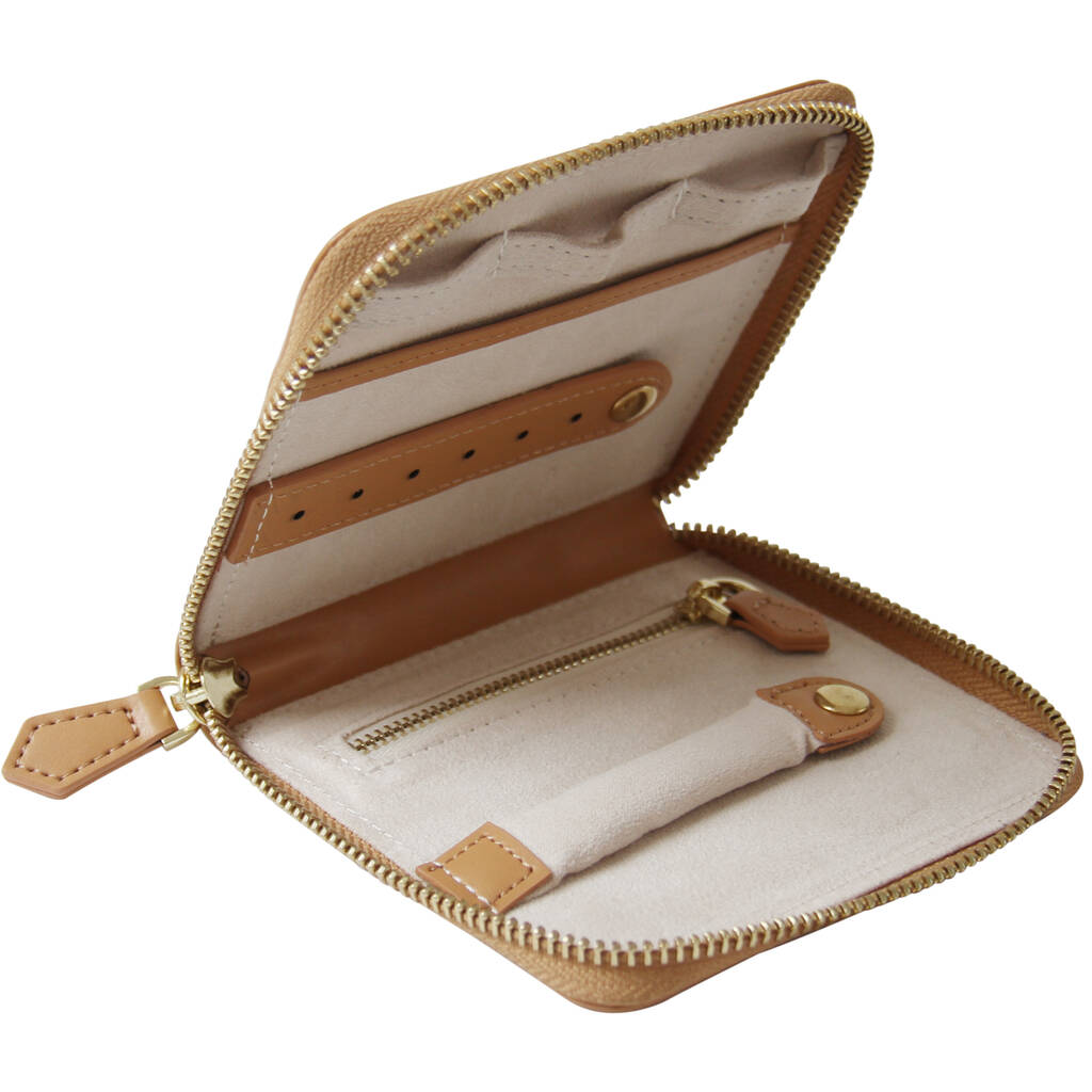 travel jewelry case leather