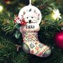 Personalised Samoyed Christmas Stocking Bauble, thumbnail 2 of 2