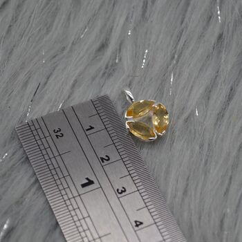 Citrine Silver Floral Pendant: November Birthstone, 5 of 8