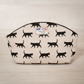 Cat Lovers Black Cats Gift Makeup Toiletry Wash Bag, 3 of 4