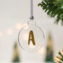 Clear Christmas Tree Bauble, Initial, thumbnail 1 of 5