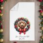 Personalised Dog Christmas Wreath Tea Towel, thumbnail 12 of 12