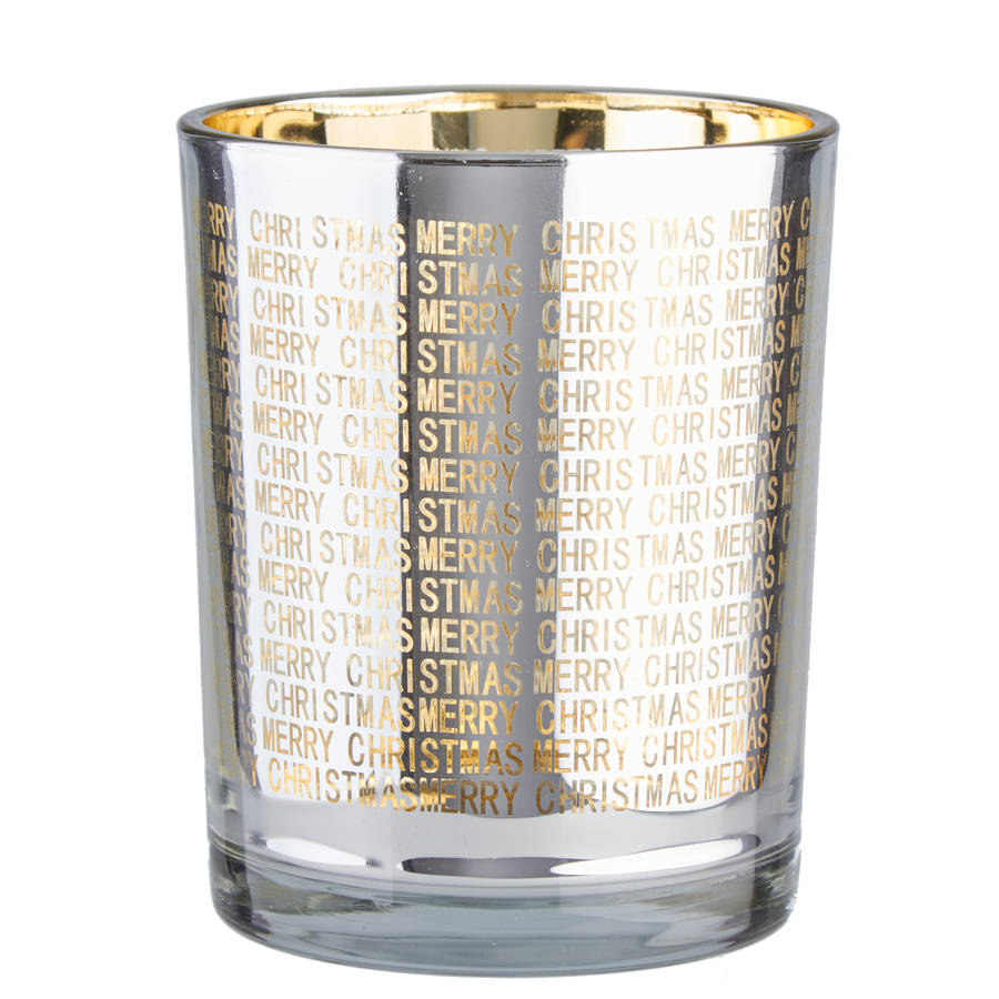Gold Merry Christmas Candle Holder By The Christmas Home