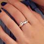 Personalised Birthstone Horn Open Ring, thumbnail 6 of 12