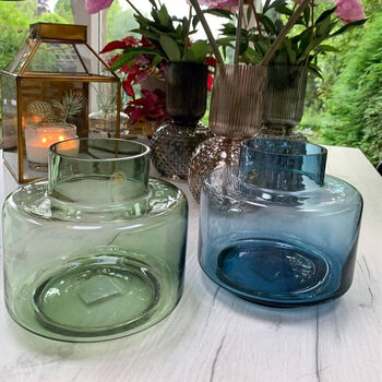 Hedria Laurel Green Handmade Glass Vase, 3 of 3