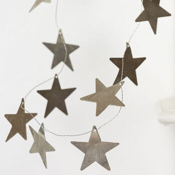 Antique Silver Star Garland – 150cm, 2 of 2
