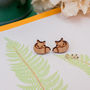 Wooden Fox Stud Earrings, thumbnail 2 of 4