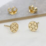 18ct Gold Plated Or Silver Quilted Design Earrings, thumbnail 3 of 7
