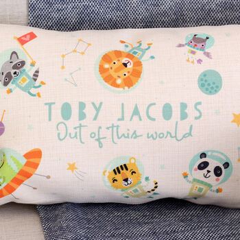 Personalised Animals In Space Cushion, 3 of 4