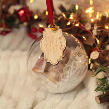 Fillable Fill Your Own Money Holder Christmas Bauble, 2 of 5