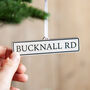 Personalised Street Sign Christmas Hanging Decoration, thumbnail 1 of 2