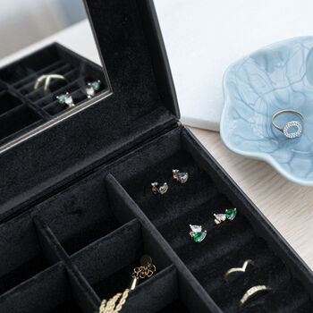 Personalised Luxury Black Square Jewellery Box, 4 of 6