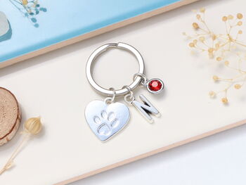Paw Print Personalised Keyring Pet Lover Gift, 6 of 9