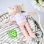 Personalised Small Pink Knitted Elephant Soft Toy, thumbnail 1 of 2