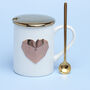 G Decor Love Geometric 3D Heart Porcelain White Mug, thumbnail 2 of 4