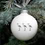 Funny Christmas Bauble With Flamingos, thumbnail 1 of 6