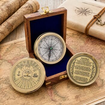 Personalised Brass 47th Birthday 100 Year Calendar Compass, 3 of 12