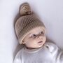 He's Here Embroidered New Baby Long Sleeve Knitted Romper, thumbnail 4 of 12