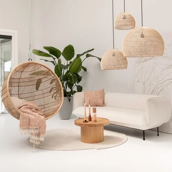 Large Dome Rattan Lampshade, 2 of 6