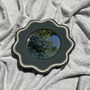 Scallop Edged Hand Painted Ceramic Accent Mirror, thumbnail 1 of 6