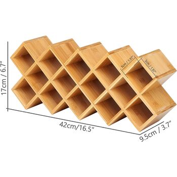 18 Compartments Bamboo Spice Rack Countertop Organizer, 5 of 5