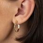 Gold Plated Large Star Cluster Hoop Stud Earrings, thumbnail 2 of 5