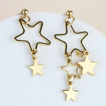 Asymmetrical Star Dangle Stud Earrings, 2 of 3