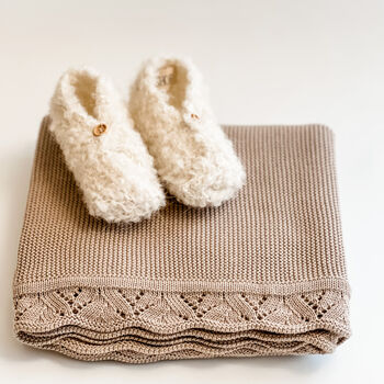 Personalised Organic Baby Blanket Oat, 2 of 6