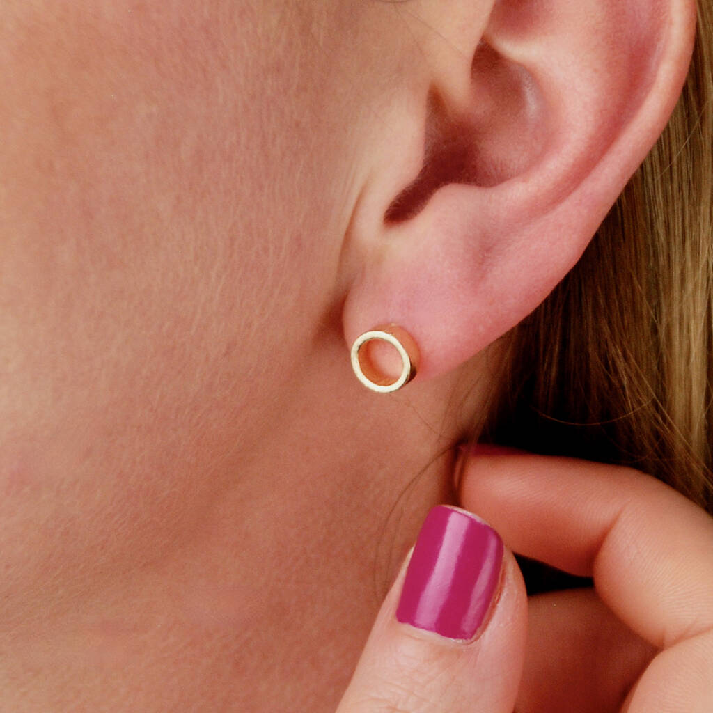 Circle Spacer Stud Earrings By Penelopetom